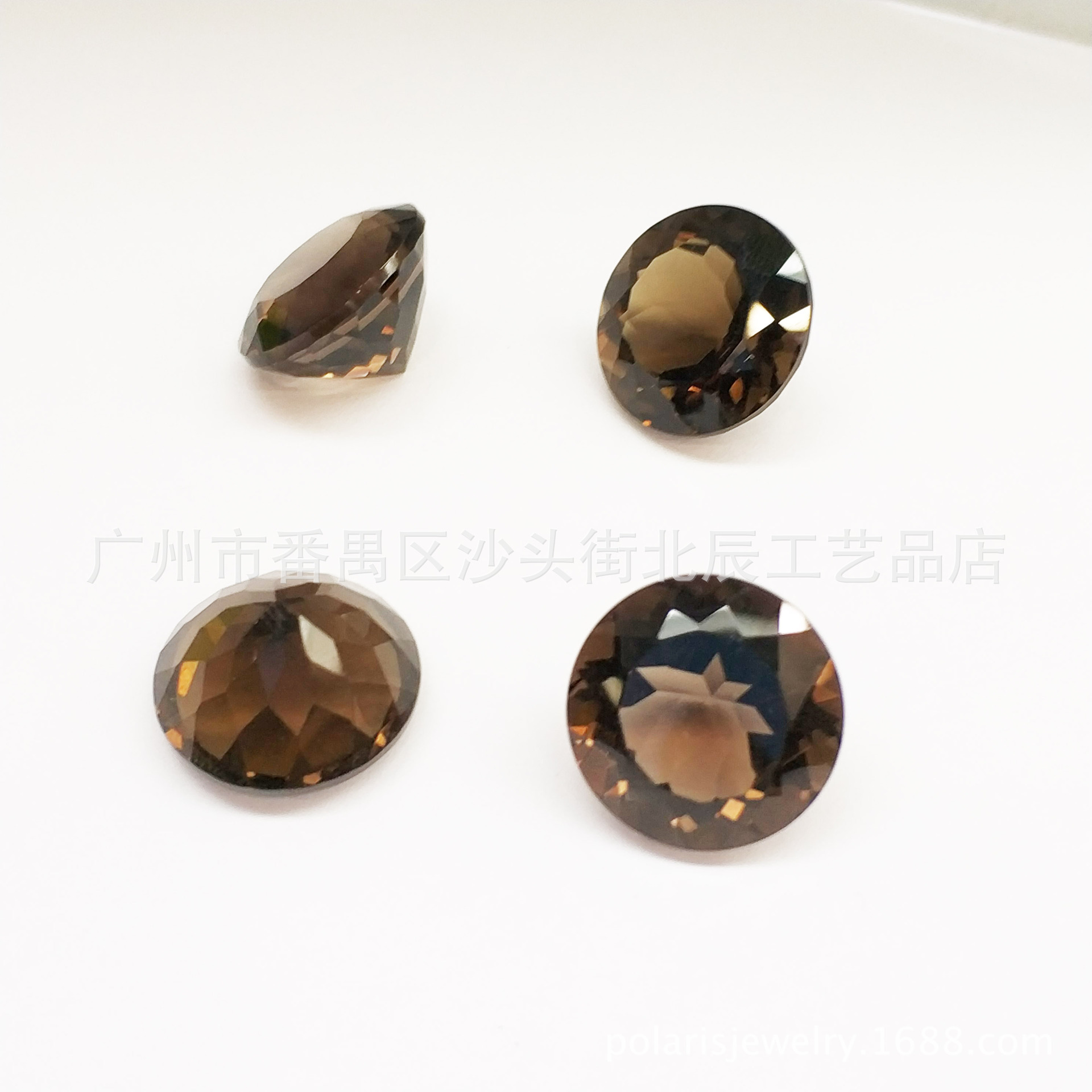 天然茶晶/烟晶 圆形1.0-10.0mm 晶体干净裸石戒面中色水晶石-阿里巴巴