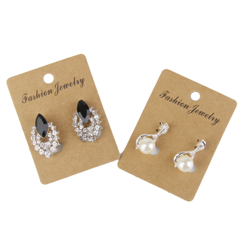 牛皮纸耳环卡片耳钉耳坠包装卡片DIY饰品配件珠宝首饰展示