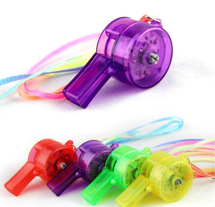 Circular light-up whistle, cheering flashing whistle bar party atmosphere night-light whistle light toy wholesale