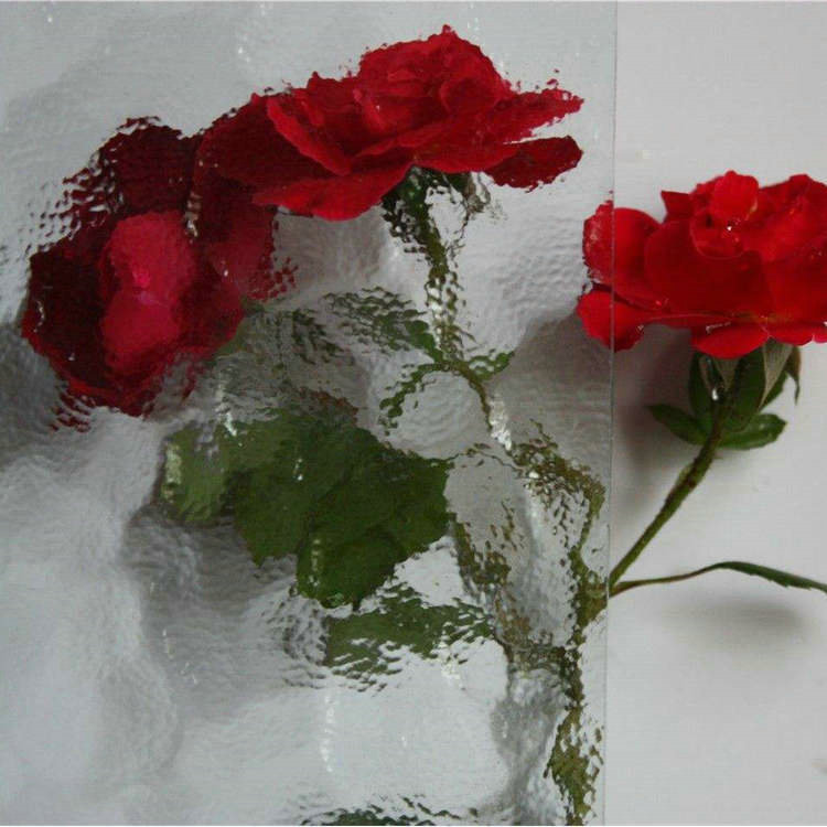 3-8mm 透明 彩色香梨 钻石压花玻璃室内装饰隔断压花玻璃钢化