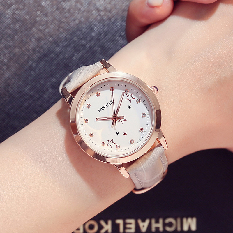 2020新款韓國時尚潮流皮帶手表女學生韓版簡約休閑女表夜光石英表
