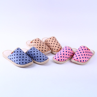2019新款圓點家居棉拖鞋 秋冬室內保暖防滑男女棉鞋批發廠家直銷