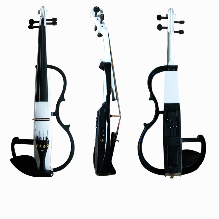 高档电子小提琴演奏独奏电声练习静音分色白色乐器