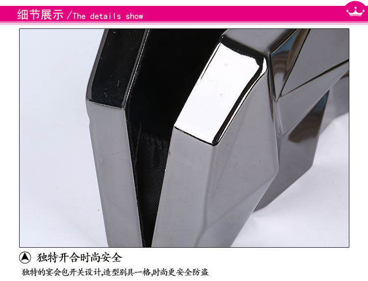 330g Weight Buckle Closure Type Single Shoulder Strap Strap Type Evening Bag Bags Type Solid Color Pattern Fashion Style Gold, Silver, Black Color Small Size Pure Color New Dinner Bag Rhombus Iron Box Evening Bag Evening Clutch Bag 9