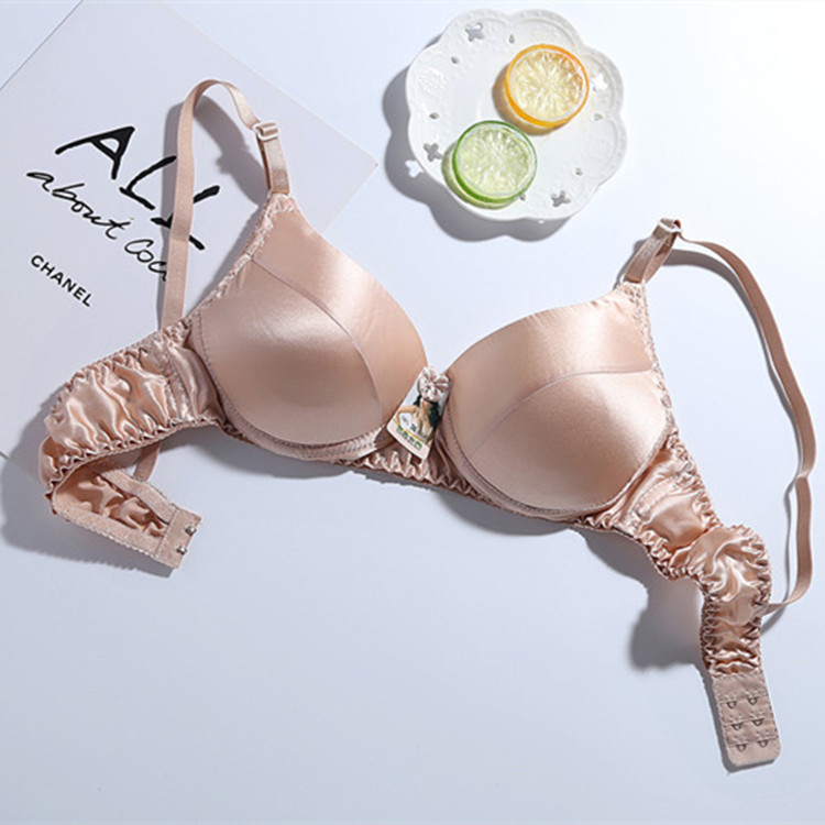 Factory Direct silk bra mulberry silk double-sided silk thin underwear without steel ring wholesale delivery