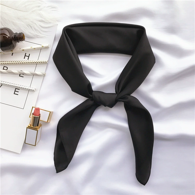 Чёрный шарф, косынка, ( торговля), 70 см, Aliexpress, городской стиль