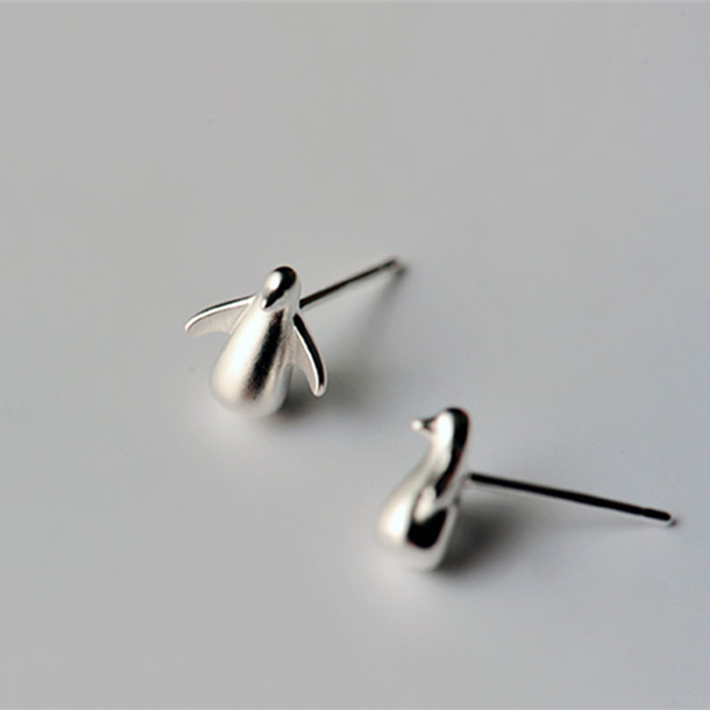 New Fashion Penguin Alloy Electroplating Gold Silver Solid Earrings Wholesale display picture 2