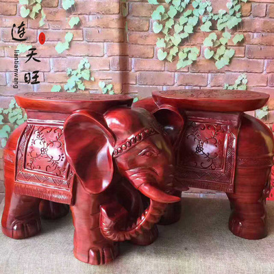 批发红花梨凳子  富贵吉祥象凳 榫卯结构木雕手把件工艺品礼品