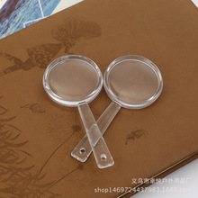 厂价供应40MM透明亚克力 学生用便携放大镜 塑料礼品促销放大镜