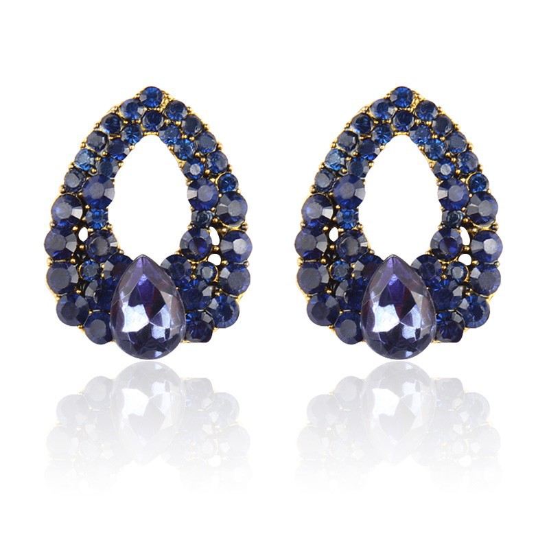 Fashion Water Drop Sapphire Multicolor Earrings Wholesale display picture 3