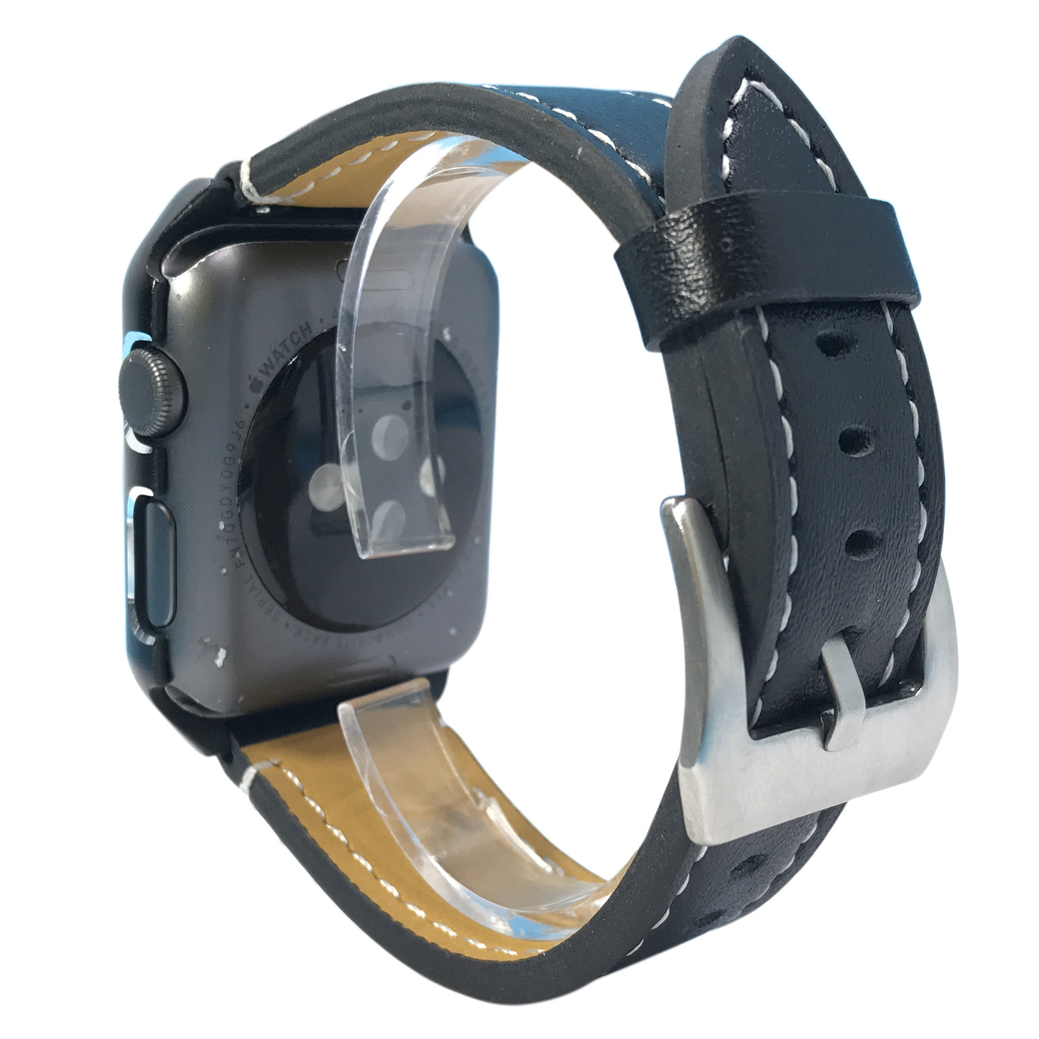 Suitable for Apple Watch, High-End Leather Single-Loop Watch Strap, Leather Watch Strap + Apple Watch Frame