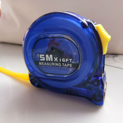 Manufacturer wholesale blue transparent steel tape measure anti-fall box ruler height ruler with 5 meters blue transparent steel tape measure