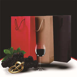 食品纸袋花店礼品袋红酒纸袋通用包装单支牛皮纸酒袋 葡萄酒袋