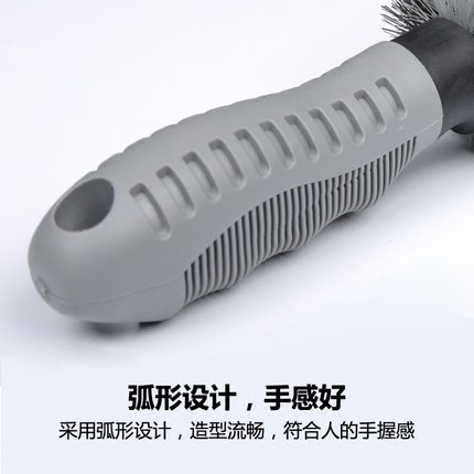 Manufacturer Direct Sale Car Tire Wheel Cleaning Brush Cleaning Brush Curved Short Handle Tire Wheel Cleaning Brush