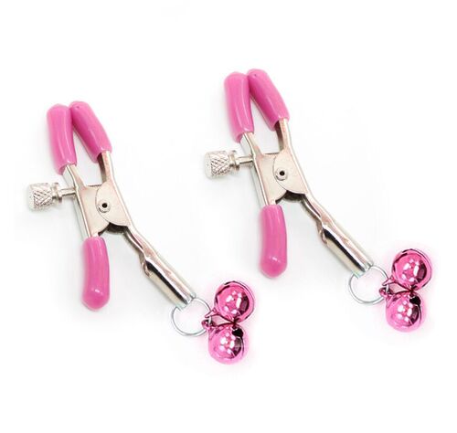 Wholesale erotic nipple clamps 2 sets of bell nipple clamps metal breast clamps adult products flirting toys 
