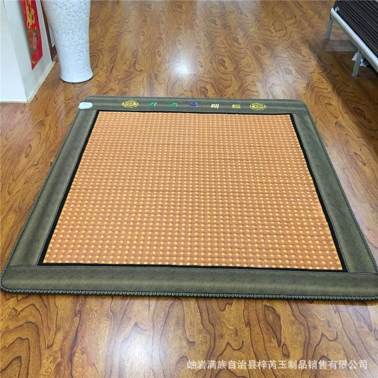 Многофункциональная подушка-матрас с теплым компрессом из желтого глиняного шарика, оригинальный точечный массажер с нефритом, турмалином, германием, отрицательными ионами для оздоровления