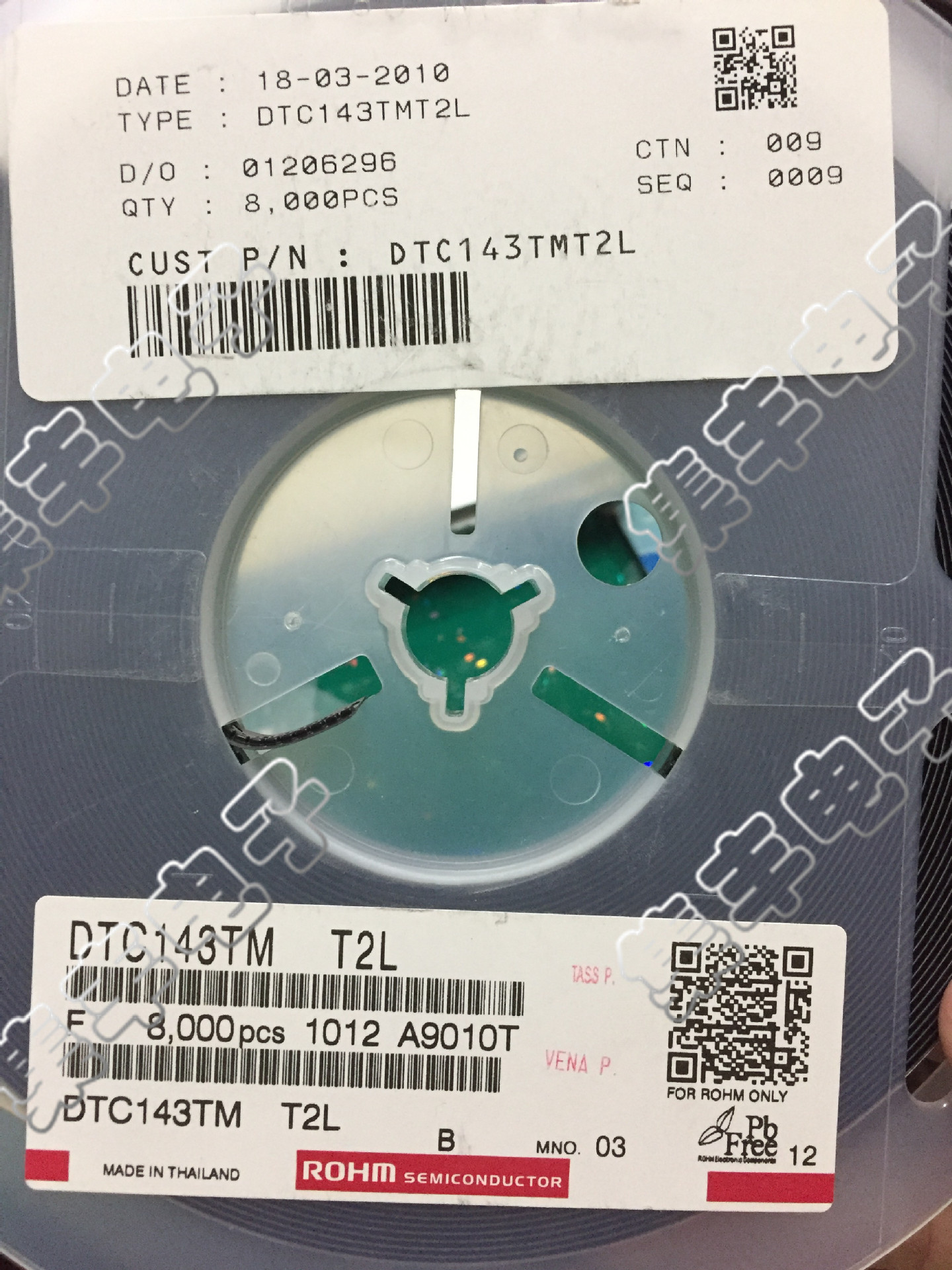 DTC143TM T2L 丝印:03 SOT-723 ROHM 原装现货 实物拍摄