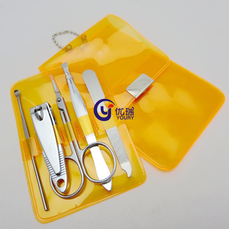 透明PVC袋美甲套装工具 广告礼品促销套装 修甲美甲套装_副