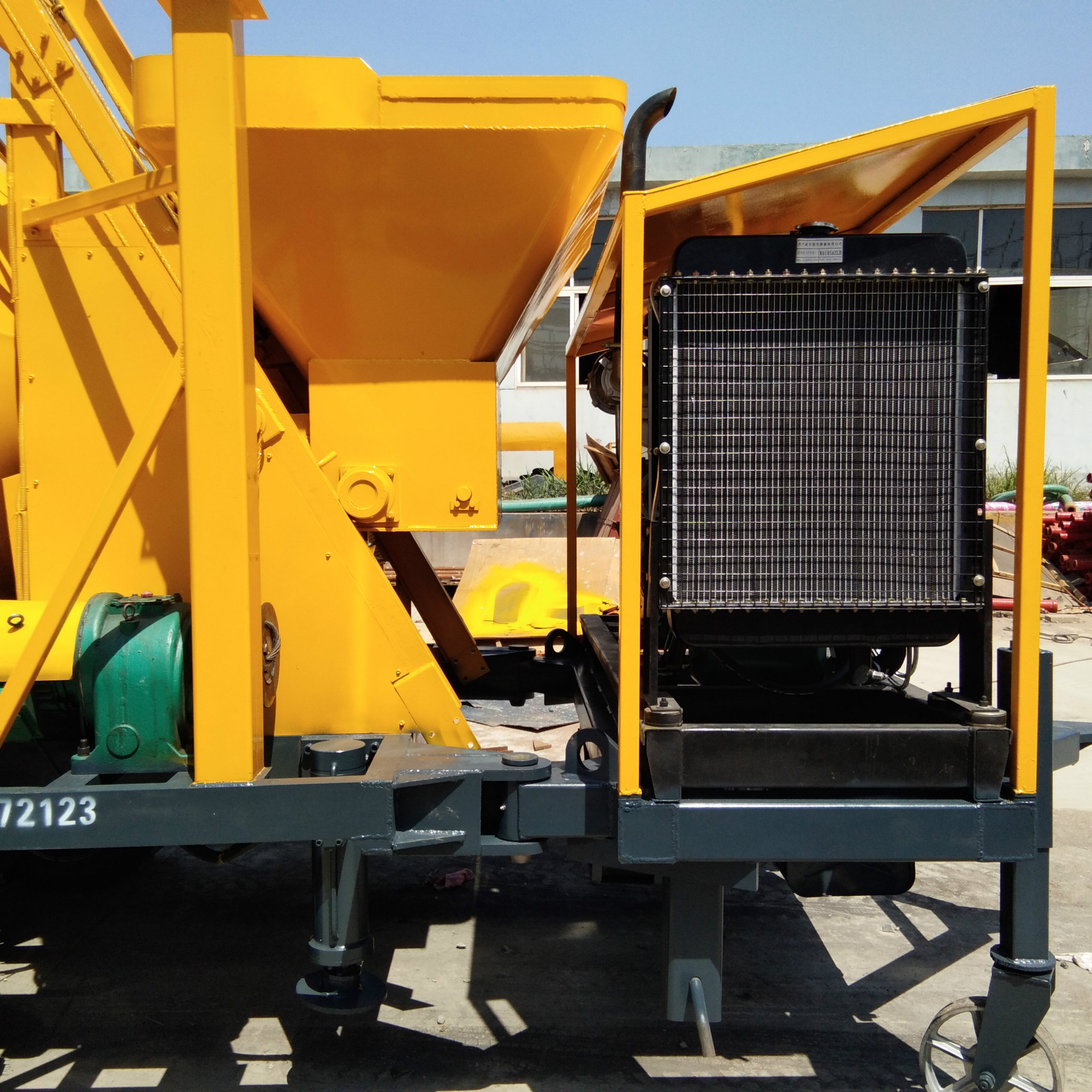 油电两用混凝土搅拌输送泵  500滚筒搅拌机带输送泵 柴电一体拖泵