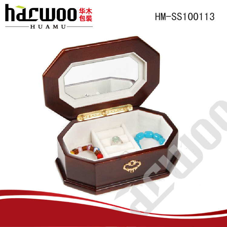 厂家定制实木首饰盒复古首饰收纳盒绒布珠宝盒高档木质首饰盒订做
