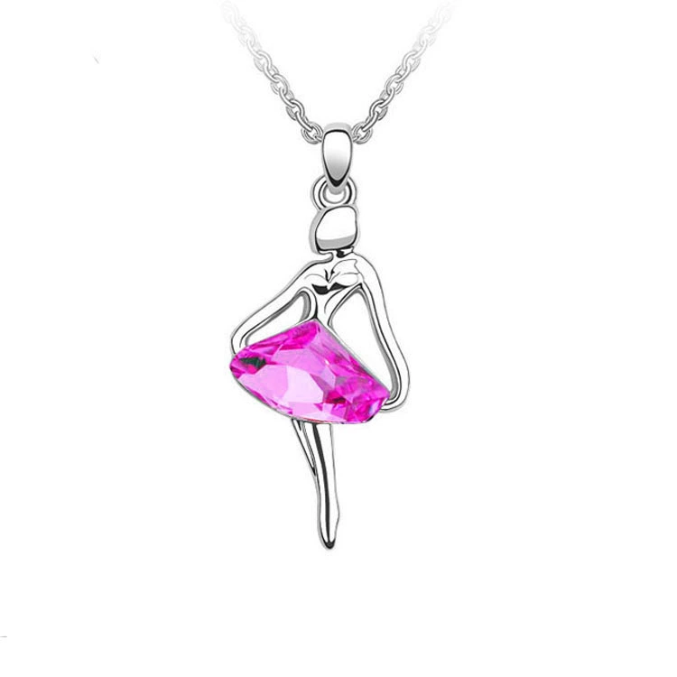 Ювелирные изделия Crystal Boutique Fantasy Blue Dance Girl Angel Necklace Wholesale-328