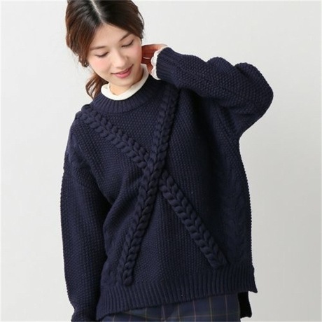 2017秋季新款日本原單slobe iena麻花編織寬鬆毛衣女上衣工廠,批發,進口,代購