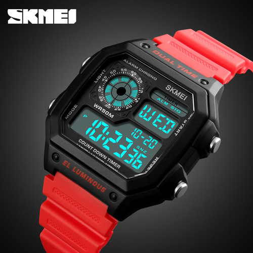 skmei 1299 fashion creative watch men's electronic watch outdoor sports student waterproof luminous watch