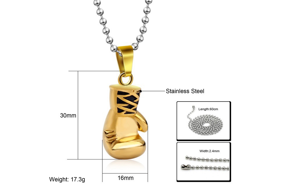 Boxing Gloves Titanium Steel Pendant Necklace Men's Boxing Gloves Fitness Sports Stainless Steel Jewelry Wholesale Nihaojewelry display picture 10