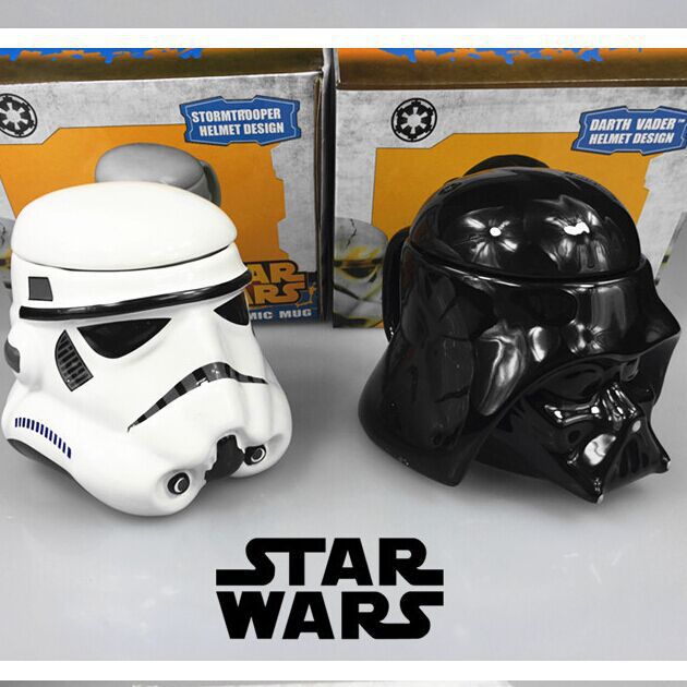 Star Wars Rebels taza negro Guerrero blanco soldado Star Wars serie agua Taza de cerámica