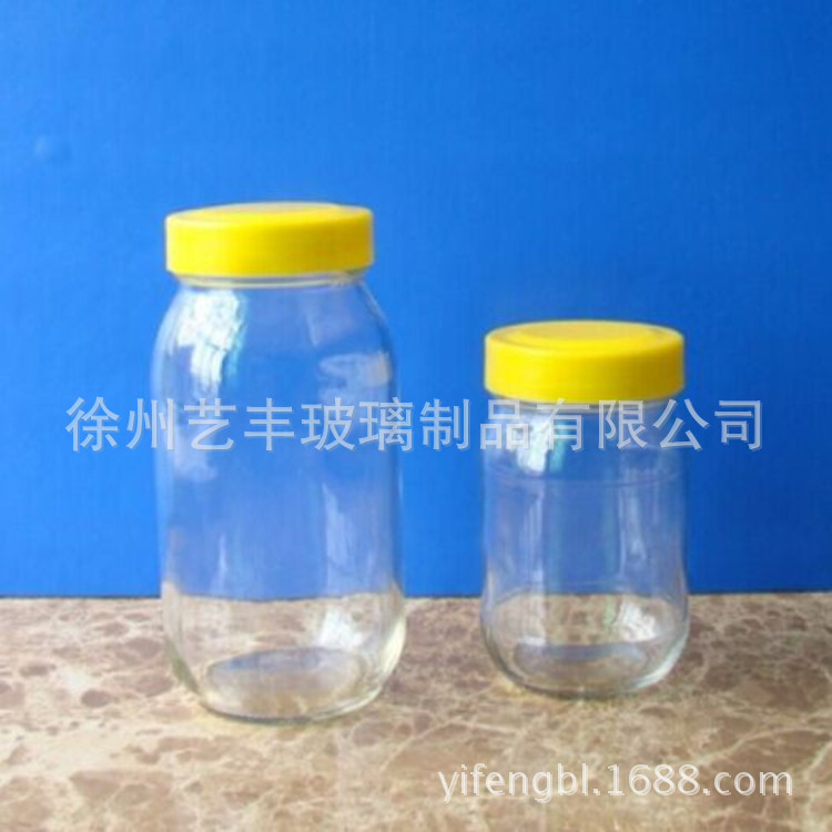 圆蜂蜜玻璃瓶 1000g圆形装蜜瓶  酱菜玻璃瓶 1斤 2斤装蜂蜜瓶