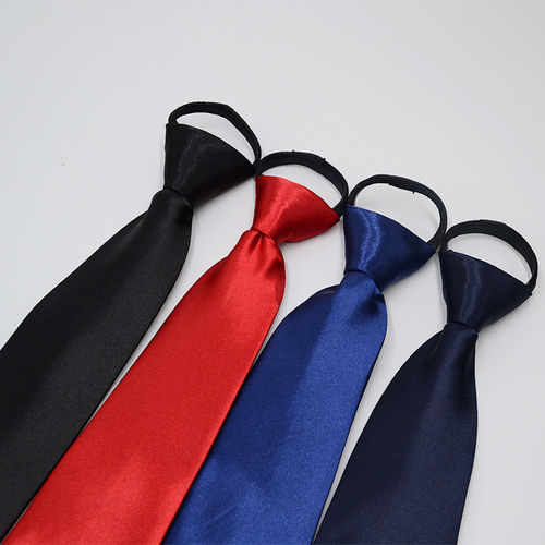儿童领带7公分拉链 学校表演团体 一色懒人领带批发来样定制