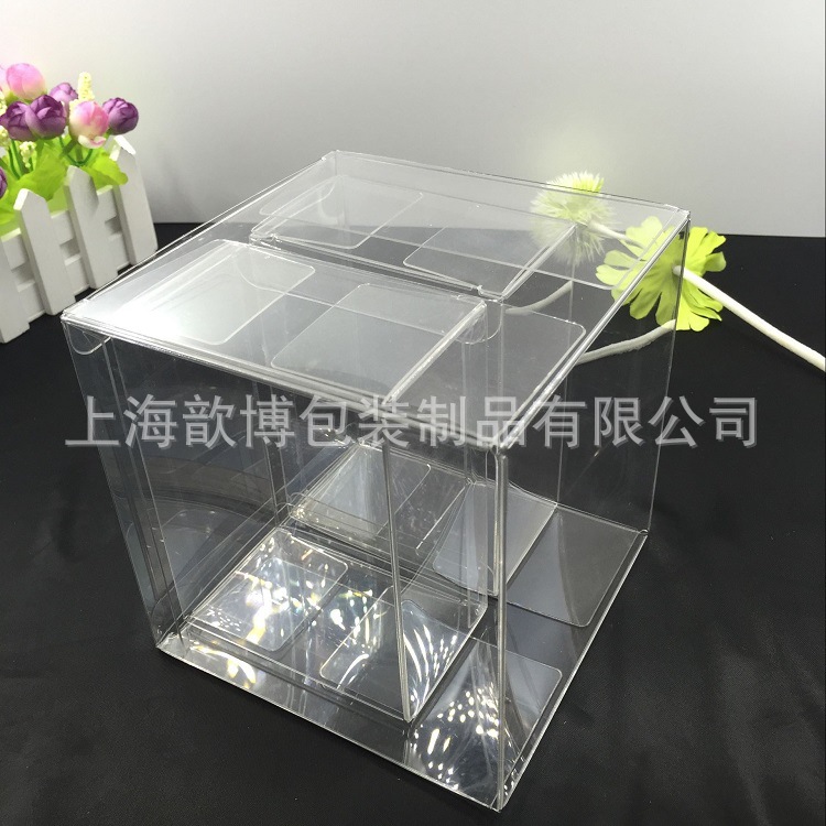 PVC正方形 双柔软线PET高透环保 PUR粘合 PP包装盒定制