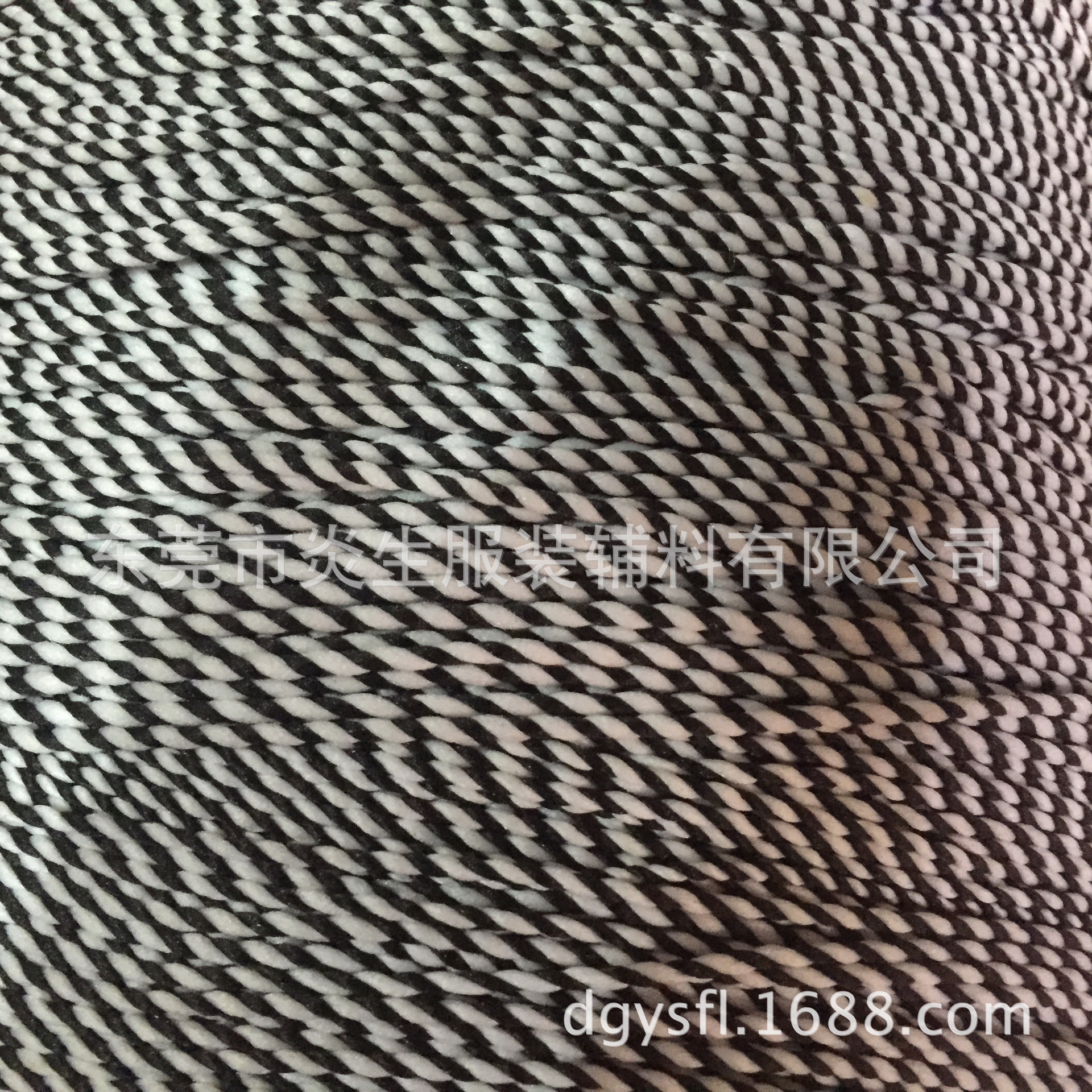 供应黑白服装挂绳 黑白双色棉绳