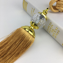 Factory direct sale crystal single ball curtain tie-back tassels fringed tie cord header decoration tassels and balls