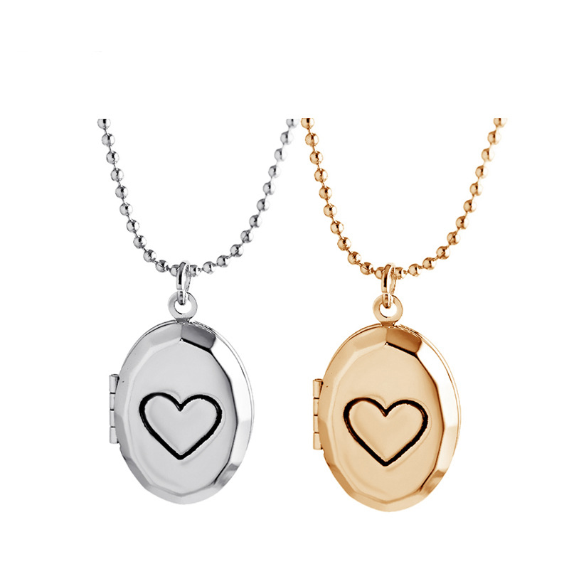 Locket Necklace Classification Copper Chain Material Copper 18K Gold Plated Rose Gold Plated White Gold Plated Plating Oval Heart Shape Locket Necklace