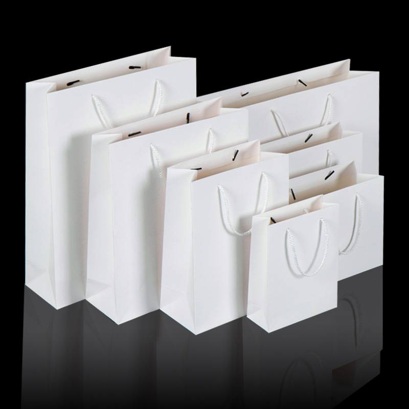 Handbag Paper Bag Thickening White Card Paper Bag Gift Bag Private Kraft Paper Bag display picture 1