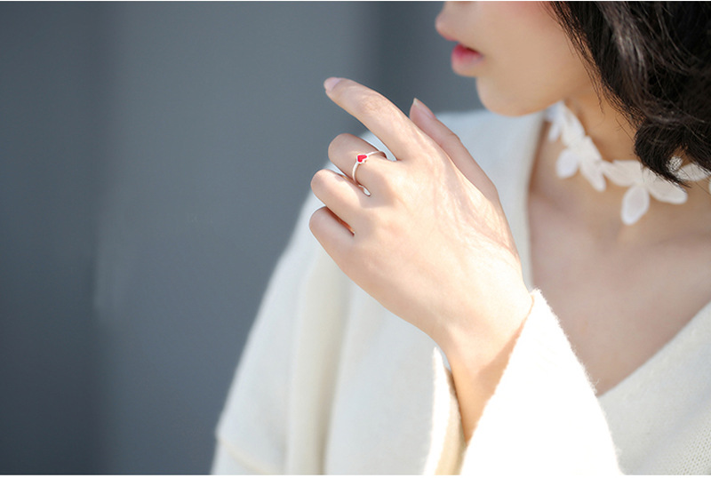 2g Weight Open Rings Classification Adjustable Ring Size 1 Piece Quantity Daily, Date Occasion 925 Sterling Silver Material Heart Shape Pattern All Seasons Season Women's Gender Simple Style, IG Style Style 925 Sterling Silver Heart Shape Open Rings 925 Sterling Silver Rings 5
