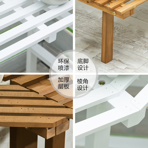 Multi-layer balcony flower stand solid wood indoor floor-to-ceiling living room flower stand flower pot rack storage potted plant rack outdoor flower table