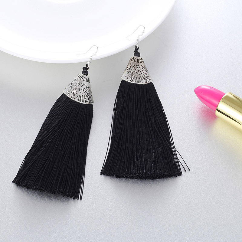 Tassel Earrings Chinese Ethnic Fashion Personality Simple Long Earrings display picture 11