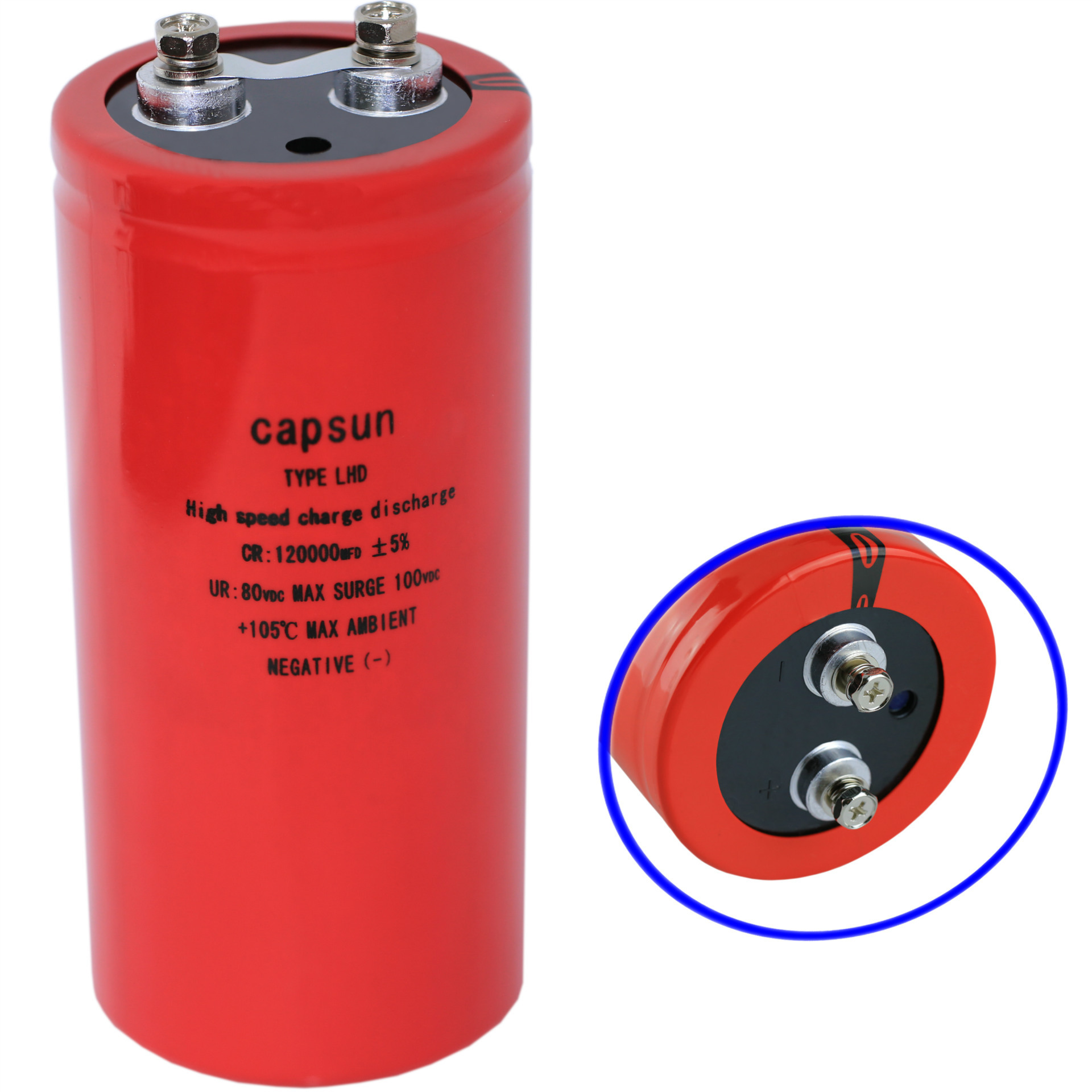 CAPSUN LHD 85度 2000小时 红色正品 80V88000UF 大容量电解电容