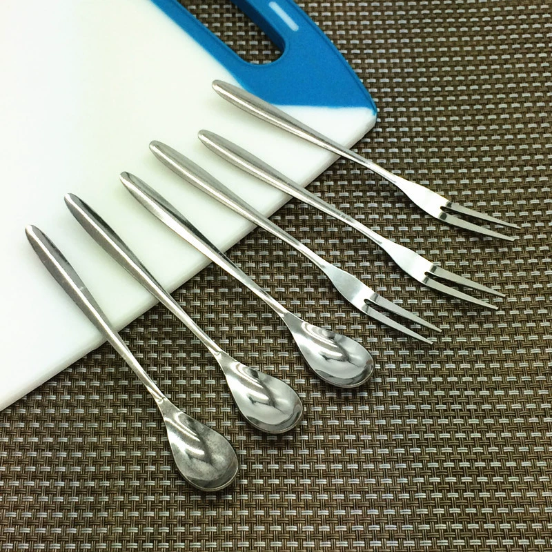 Оптовая продажа из нержавеющей стали с Острым Хвостом вилка для фруктов десертная вилка из нержавеющей стали маленькая вилка ложка нержавеющие подарки