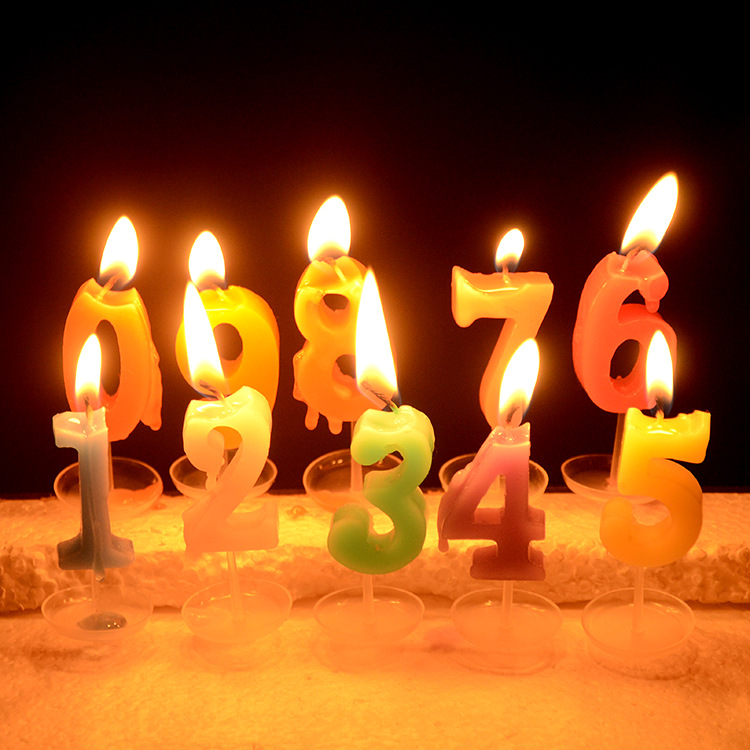 水晶数字蜡烛 带底托生日蛋糕蜡烛 浪漫创意派对0-9西点装饰用品