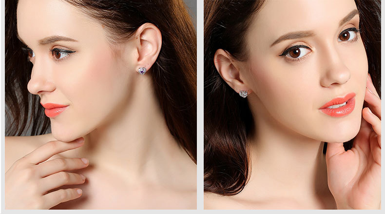 Korean diamond fourleaf clover earrings simple ear jewelry wholesalepicture6