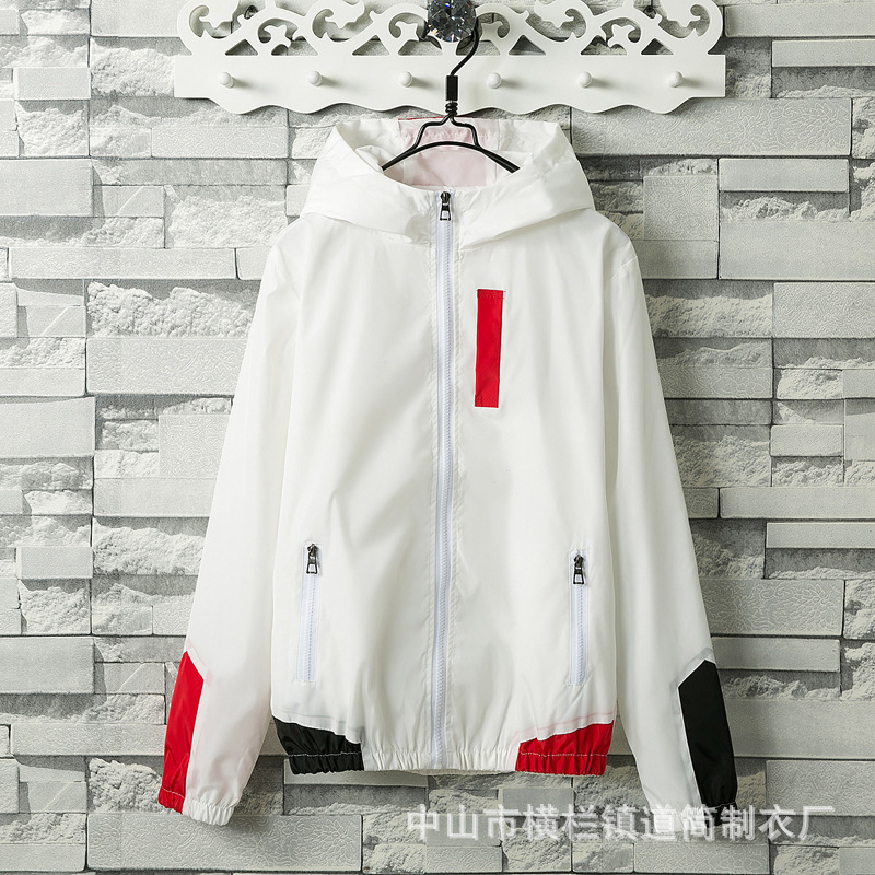 工厂定制秋季风衣男学生韩版修身青少年帅气外套薄款连帽班服