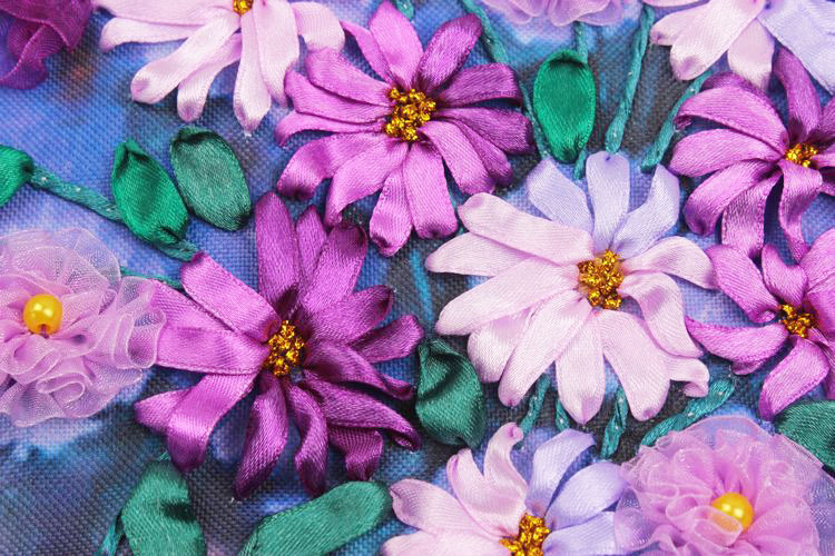 Mo Yan Ran sala de estar entrada de la sala de estar pintura decorativa Oujin nianhua bordado de cinta de color directo de fábrica de impresión colgante pintura púrpura