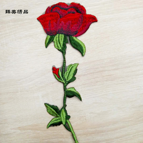 DIY Clothing hand sewing rose flowers patch for dress shirt jeans accessories embroidered cloth Appliques exquisite roses