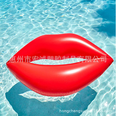 new pattern Selling Aquatic inflation Lips Floating row Red lips Floating Bed Rose Gold Champagne powder Lips Swimming ring Mouth