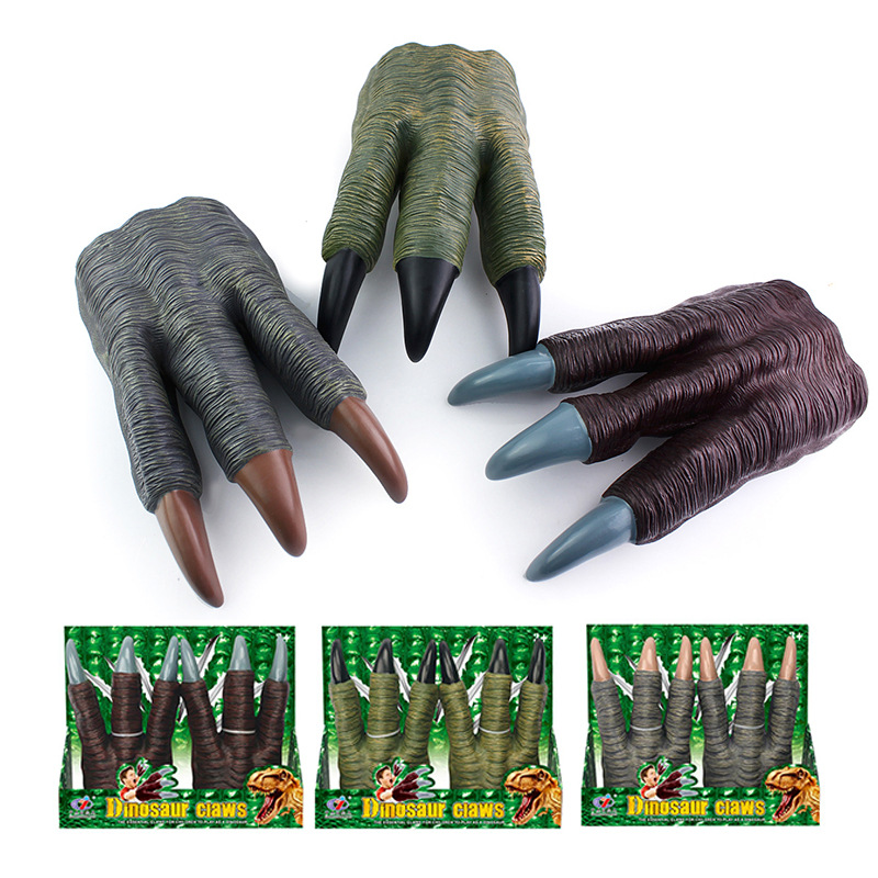 Jurassic dinosaur Model Toys glove simulation Soft glue Tyrannosaurus Rex Puppet Model Toys dinosaur Paw