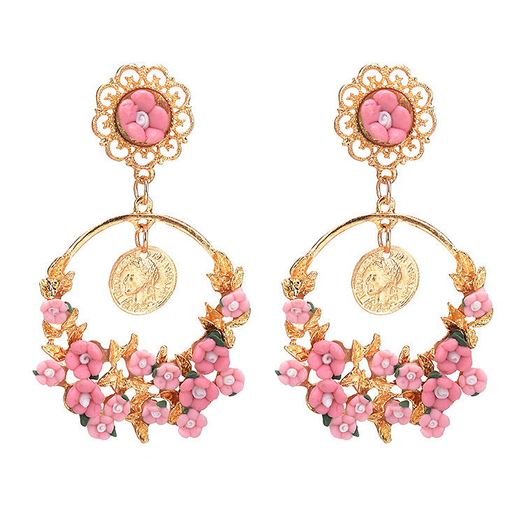 Wholesale Jewelry Elegant Retro Flower Alloy Drop Earrings display picture 1