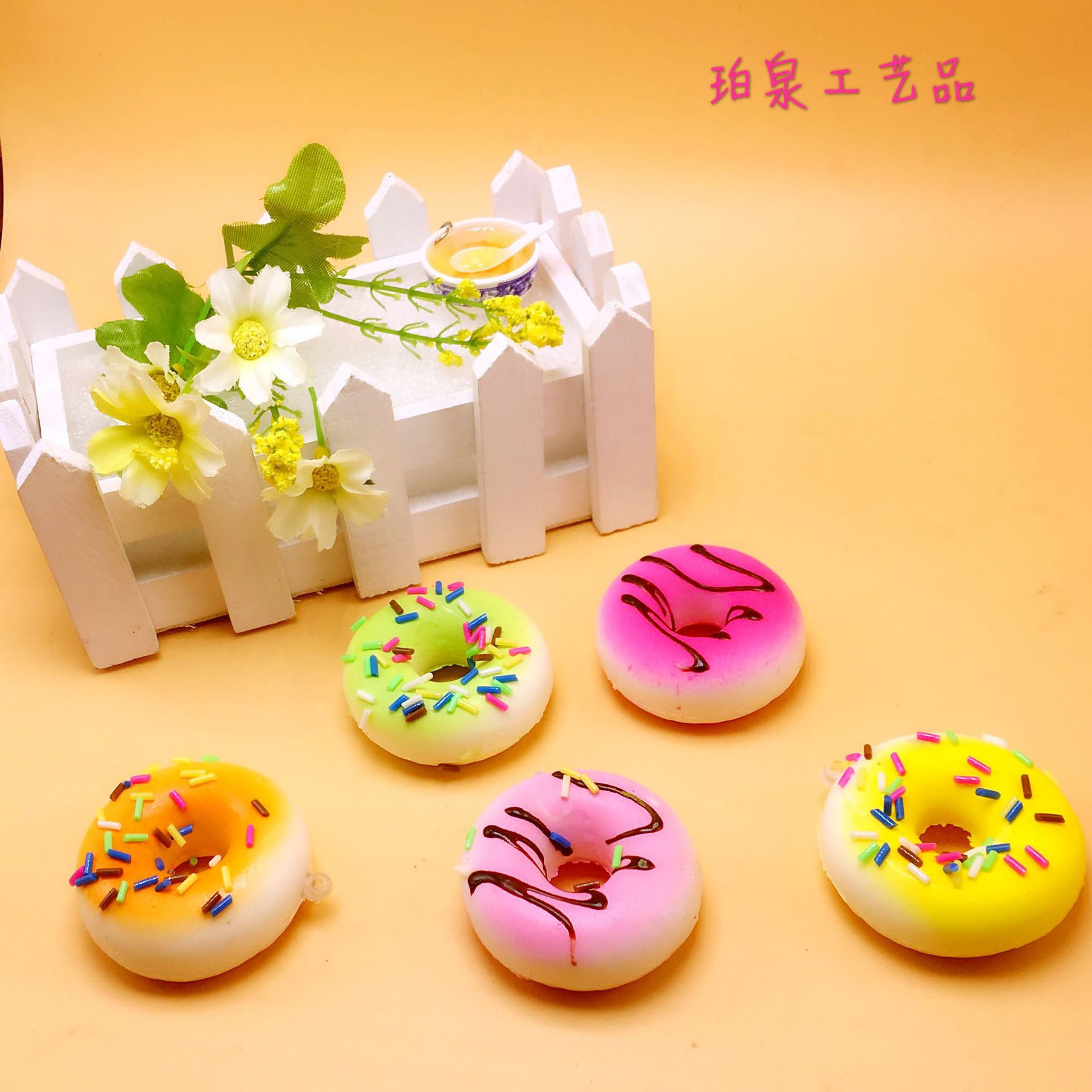 热卖squishy仿真PU彩点甜甜圈蛋糕 慢回弹玩具发泄解压玩具|ru